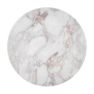 Roos Gold White Marble Sjabloon Trendy Elegant Snijplank