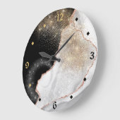 Roos Gold White marble Stardust Grote Klok (Hoek)