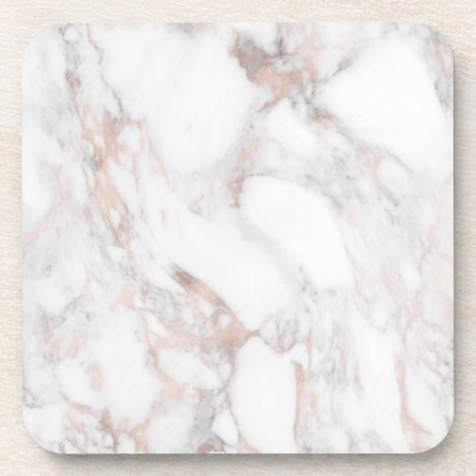 Roos Gold White Marble Trendy Sjabloon Elegant Bier Onderzetter (Voorkant)