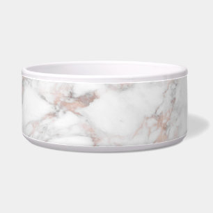 Roos Gold White Marble Trendy Sjabloon Elegant Voerbakje