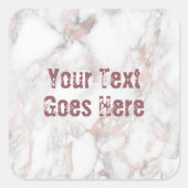 Roos Gold White Marble Trendy Sjabloon Vierkante Sticker (Voorkant)