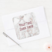 Roos Gold White Marble Trendy Sjabloon Vierkante Sticker (Envelop)