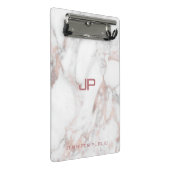 Roos Gold White marmer Modern Monogram Elegant Mini Klembord (Schuin)