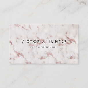 Roos Gold White - marmer Simple Typografie Visitekaartje