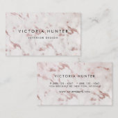 Roos Gold White - marmer Simple Typografie Visitekaartje (Voorkant / Achterkant)