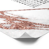 Roos Gold White Modern Marble Seating Chart Poster (Hoek)