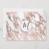 Roos Gold White Modern Marble Verloving Kaart (Achterkant)
