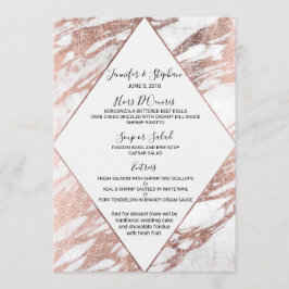 Roos Gold White Modern Marble Wedding Menu