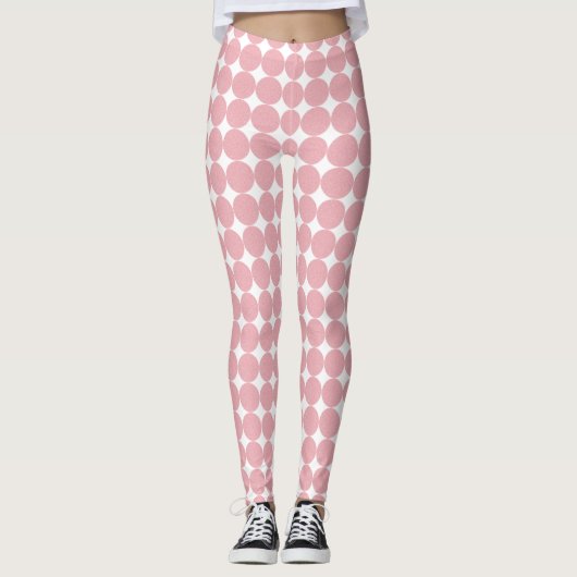 Roos Gold White Modern Trendy Elegant Sjabloon Leggings (Voorkant)
