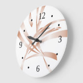 Roos Gold White Moderne Abstracte kunst Grote Klok (Hoek)