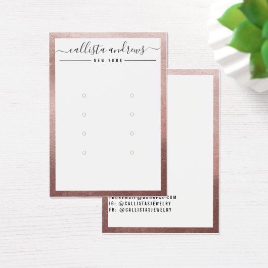 Roos Gold White Multiple Earring Display Kaart (Bureau)