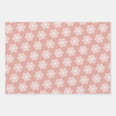 Roos Gold & White Snowflakes Patroon kerst Inpakpapier Vel (Voorkant 3)