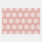 Roos Gold & White Snowflakes Patroon kerst Inpakpapier Vel (Voorkant)