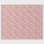 Roos Gold & White Star & Snowflake Pattern Cadeaupapier (Vlak)