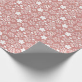 Roos Gold & White Star & Snowflake Pattern Cadeaupapier (Hoek)