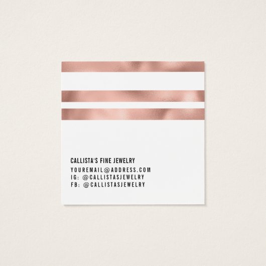 Roos Gold White Stripes Oorspronkelijke Kaart (Achterkant)