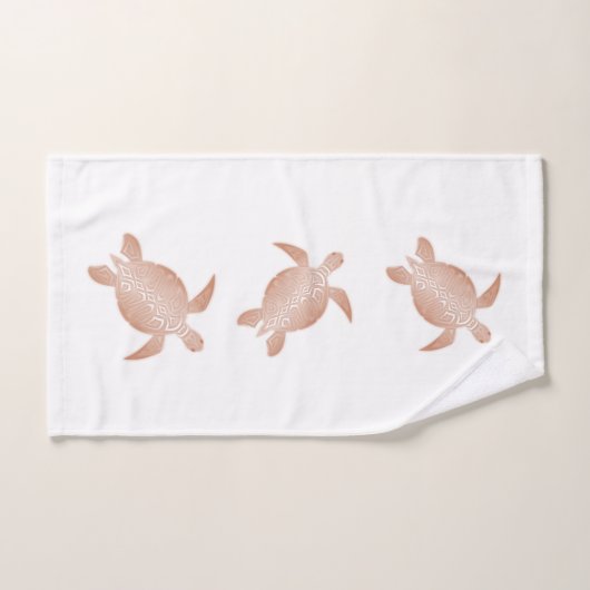 Roos Gold White Turtles Bad Handdoek (Handdoek)
