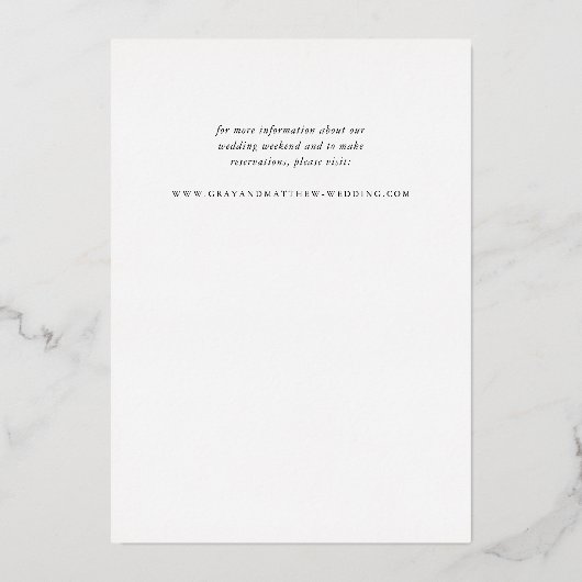 Roos Gold Wilde Roos Moderne Elegance Opslaan Datu Folie Uitnodiging (Achterkant)