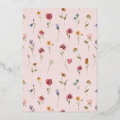 Roos Gold Wildflower Love in Bloom Vrijgezellenfee Folie Uitnodiging (Achterkant)