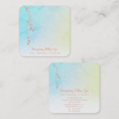 *~* Roos Gold + Willow Tree Branch Pastel Ombre Vierkante Visitekaartje (Voorkant / Achterkant)