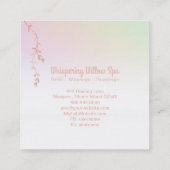 *~* Roos Gold Willow Tree Branch Pastel Regenboog Vierkante Visitekaartje (Achterkant)