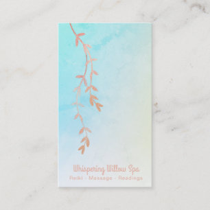*~* Roos Gold Willow Tree Branch Pastel Regenboog Visitekaartje