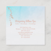 *~* Roos Gold Willow Tree Branch Rainbow Pastel Vierkante Visitekaartje (Achterkant)