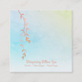 *~* Roos Gold Willow Tree Branch Rainbow Pastel Vierkante Visitekaartje (Voorkant)