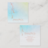 *~* Roos Gold Willow Tree Branch Rainbow Pastel Vierkante Visitekaartje (Voorkant / Achterkant)