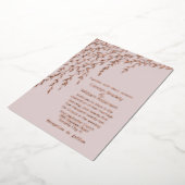 Roos Gold Willows Blush Wedding Folie Uitnodiging (Gedraaid)