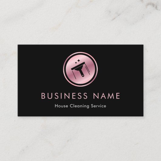 Roos Gold Window Cleaner Logo Cleaner Sparking Visitekaartje (Voorkant)