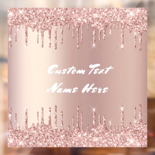 Roos Gold Window Cling Aangepaste tekstnaam Raamsticker (Vel 2)