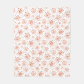 Roos Gold Winter Snowflakes op wit Fleece Deken (Voorkant)