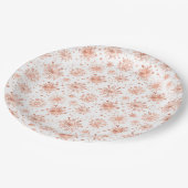 Roos Gold Winter Snowflakes op wit Papieren Bordje (Gekanteld)