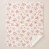 Roos Gold Winter Snowflakes op wit Sherpa Deken (Voorkant)