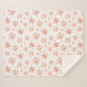 Roos Gold Winter Snowflakes op wit Sherpa Deken (Voorkant (horizontaal))