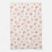 Roos Gold Winter Snowflakes op wit Theedoek (Verticaal)