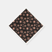 Roos Gold Winter Snowflakes op zwart Servet (Hoek)