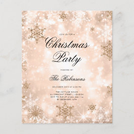 Roos Gold Winter Vakantie Uitnodigen Programma Men Flyer