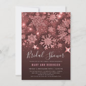 Roos Gold Winter Vrijgezellenfeest Glitter & Stars Kaart (Voorkant)