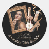 Roos Gold Womens Birthday Hartelijk dank Ronde Sticker (Voorkant)