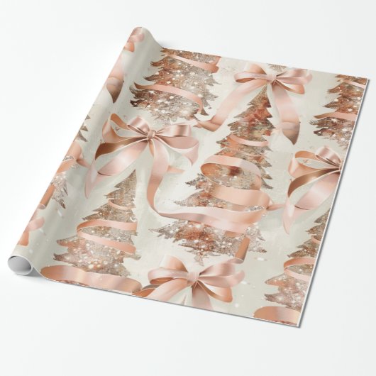 Roos Gold Wrapping Paper Cadeaupapier (Uitgerold)