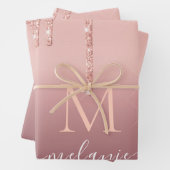 Roos Gold Wrapping Paper Sheets Aangepaste letter  (In situ)