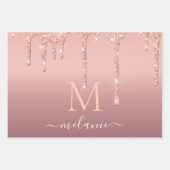 Roos Gold Wrapping Paper Sheets Aangepaste letter  (Voorkant)