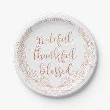 Roos Gold Wreath Grateful Thankful Blessed