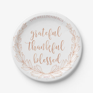Roos Gold Wreath Grateful Thankful Blessed Papieren Bordje