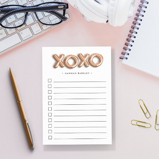 Roos Gold XOXO | Aangepast om lijst te doen Post-it® Notes