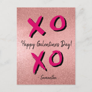 Roos Gold XOXO persoonlijke Happy Galentine-dag Feestdagenkaart