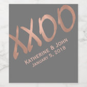 Roos Gold XXOO Wijnlabel Wijn Etiket (Enkel label)