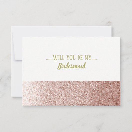 Roos Gold zal je mijn Bridesmaid zijn Kaart (Voorkant)